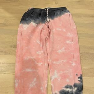 Katie J nyc black and pink tie dye sweats